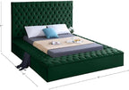 Meridian Furniture Bliss Collection Modern | Contemporary Velvet Upholstered Bed - Image 8