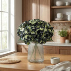6Pcs 13" Blue Green Silk Hydrangea Artificial Flowers - Image 4