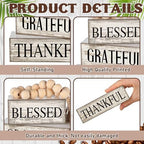 Yuntau 4 Pcs Farmhouse Thanksgiving Table Decor Stacked Wooden Block Sign - Image 4