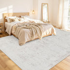Area Rugs 9x12 Living Room: Bedroom Washable Carpet Neutral Cream | Large - Image 2