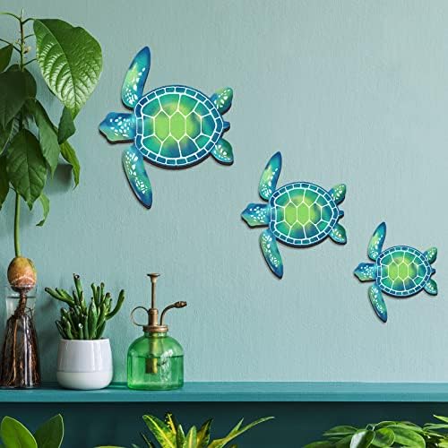 Bucherry 3 Sizes Wooden Sea Turtle Wall Decor Turtle Wall Art,Blue Green - Image 5