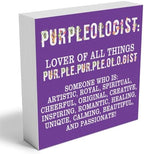 Purple Gifts for Women Men, Birthday Gifts for Mom Sister Friends, Purple Wooden Box Office Home Signs Desk Accessories Decorations (5x5 Inch) by Woght