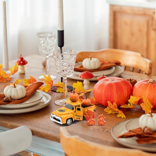 Thanksgiving Truck Decor, Fall Pumpkin Metal Truck Decorations - Image 5