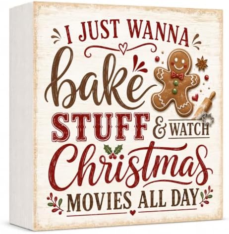 Christmas Decorations Gingerbread Wooden Box Sign by GUDIO