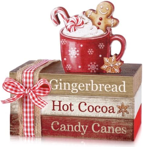 4pcs Christmas Table Decor, Wooden Gingerbread Coffee Cocoa Signs by Anglechic
