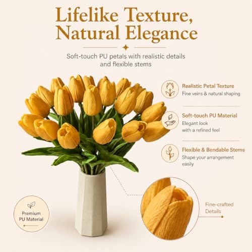 Mandy's 20pcs Artificial Gold Tulips - Image 2