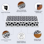 Handicrafts Home Large Decorative Storage Box with Lid, Black and White Moroccan Zellij Coffee Table Storage Box, Remote Control Holder, Keepsake Box for Living Room & Shelf Decor, Zellij 12 x 6 x 2 - Image 3