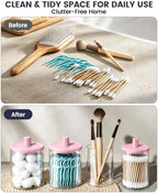 Glass Qtip Holder Dispenser - 4 Pack, Bathroom Decor and Organizer - Image 5