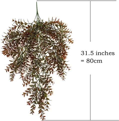 Artificial Hanging Vine, Faux Ivy Leaves Plastic Plants Greenery Fake Foliage Plant UV Resistant Vines Decor for Indoor Outdoor Home Kitchen Garden Office Wall Baskets Wedding Decoration Red 2 Pack - Image 5