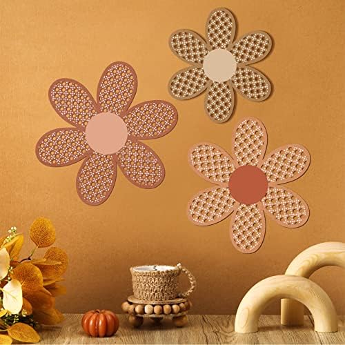 Maitys 3 Pcs Boho Daisy Flower Wall Decor Nursery Art, Fresh Color - Image 3