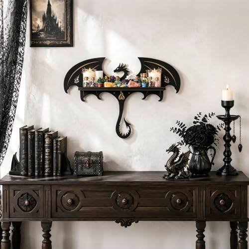 Dragon Shelf, Gothic Wall Decor, Crystal Shelf Display, Fantasy Decor Gift - Image 2