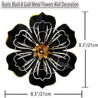 Metal Flower Wall Art Decor, 8.3" Rustic Modern Floral Sculpture, Distressed Iron Wall Hanging Home Decoration Accent Artworks for Indoor Kitchen Bedroom Living Room Office Outdoor Garden Patio - 06 - Image 4