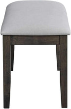 Acme Marit Transitional Wood and Fabric Dining Bench in Gray - Image 5