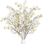 Sggvecsy Artificial Cherry Blossom Flowers 4 Pcs Faux Cherry Blossom Stems Faux Silk Cherry Blossom Branches 41’’ Fake Flowers Long Stems for Vase Arrangements Home Wedding Table Decor (White) by Sggvecsy