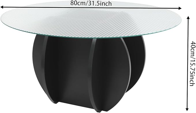 Round Glass Coffee Table for Living Room - Image 3