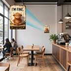Grumpy Highland Cow with I'M FINE Funny Slogan Vintage Wall Art,Premium Solid Aluminum Metal Sign, Rustic Farmhouse Decor for Bathroom Bar Home, Multipurpose Novelty Wall Plaque Gift 8x12 Inch - Image 3