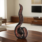 11.4" Tall Hand Blown Glass Sculpture, Murano Style Art Glass Figurine, Modern Coastal Home Decor Accent for Shelf, Table, TV Stand, Living Room Decoration - Image 5
