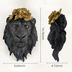 GUSFREUD Black Animal Heads Sculptures Wall Art - Resin Faux Lion for Home Wall Decor, Lion Wall Hanging Decoration for Living Room, Bedroom & Kitchen, Unique Gift Idea - Image 3