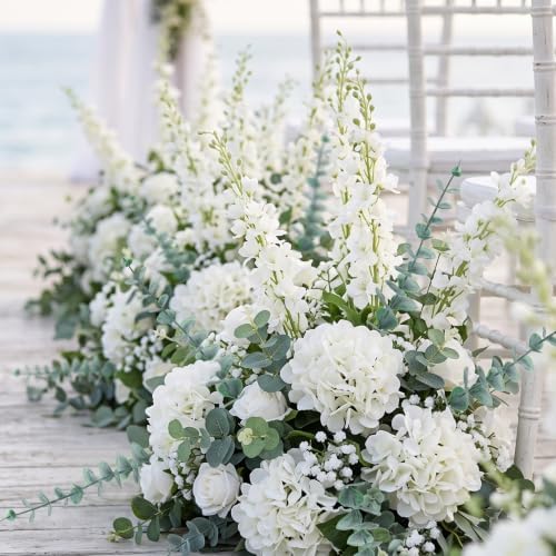 91Pcs White Artificial Delphinium Flowers 6 Kinds Floral Arrangements Set - Image 7