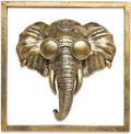 Newinhome Animal Heads Wall Decor (Includes Metal Frame) Resin Animals Sculptures Head Wall Hanging Decoration Gold vintage Wall Sculpture for Living Room Bedroom Office (Elephant) by Newinhome