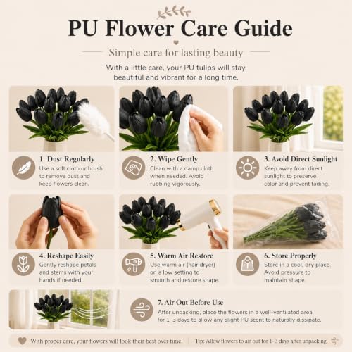 Mandy's 20pcs Artificial Black Tulips - Image 6