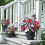 Colorful Artificial Morning Glory Flowers for Outdoor Planters, Premium UV Resistant Silk Faux Flowers for Porch, Hanging Basket & Window Box, Vibrant Garden Decor, No Pot, 13.3 Inch, 4 Bundles - Image 5