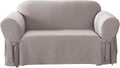 SureFit Cotton Duck Loveseat Box Cushion One Piece Slipcover, Furniture Cover by SureFitInc