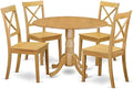 East West Furniture DLBO5-OAK-W 5 Piece Dining Set Includes a Round Dining Room by EastWestFurniture