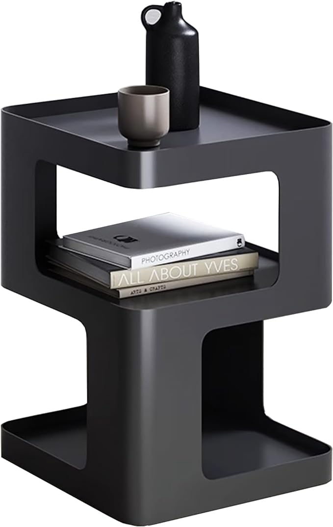 Modern Metal Side Table with Storage, Small End Table by BUZUEYModernmetalfurniture