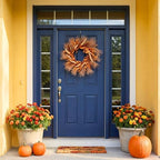 Perfnique Fall Wreath for Front Door, 18'' Autumn Wreath for Door Decor, Faux Pampas Wreath for Fall Decor, Boho Wall Decor, Farmhouse Pampas Grass Garland for Home Outdoor Thanksgiving Decoration - Image 7