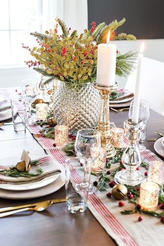 Oairse 8 Pcs Gold Glitter Christmas Tree Picks & Sprays, 26.8" Glitter Eucalyptus Leaves Stems for Christmas Tree Filler Branches Wreaths Centerpieces Holiday Decorations - Image 5