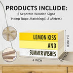 Mini Decorative Books For Home Decor, Small Summer Colourful Faux Wood Book Stack Decors, Lemon Kiss And Summer Wishes Stack Book Decor, Stack Book For Home Dinner Hall Kitchen, Three Pieces -A(35) - Image 6