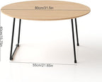 Modern Round Coffee Table 32 in, Acacia Wood Finish Living Room Table - Image 2
