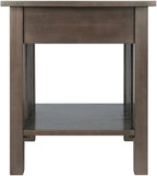 Pemberly Row Transitional Solid Wood Storage End Table, Oyster Gray Finish - Image 7