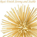 Gold Sphere Decor, Metal Gold Starburst Tabletop Sculpture Decor, Modern Metal Starburst Centerpiece, Spike Ball Decoration for Home Decor - Image 4