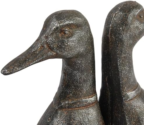 Creative Co-Op Decorative Distressed Cast Metal Duck Head Bookends, Black, Set of 2 - Image 4
