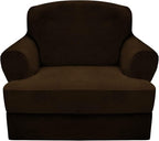 CUCRAF T Cushion Sofa Cover 2 Piece Armchair Slipcovers, Soft Thick Velvet by CUCRAF