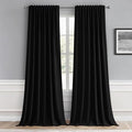 MIULEE Black Back Tab Blackout Curtains 66x96 Inch Length 2 Panels Set | Rod by MIULEE
