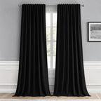 MIULEE Black Back Tab Blackout Curtains 66x96 Inch Length 2 Panels Set | Rod by MIULEE