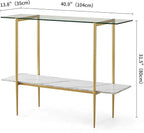 LumFurn Glass Console Table for Living Room, Foyer & Entrance, 2-Tiers - Image 2