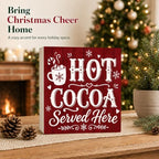 Christmas Decorations Hot Cocoa Served Here Wooden Sign Coffee Bar Decor - Image 2