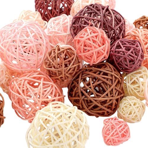 Patelai Wicker Ball Orbs,Boho,2.4'',2'',1.6'',1.2'' - Image 4