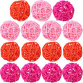 Yaomiao 15 Pieces Vase Filler Rattan Balls Decorative for Craft, Party, Wedding Table Decoration, Aromatherapy Accessories, 1.8 Inch (Pink, Rose Red, Orange) by Yaomiao