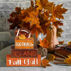4 Pcs Fall Football Table Decor Football Wooden Blocks Signs with Sayings - Image 6