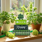 4Pcs Fall Decorations, Wooden Table Decor for Thanksgiving (St. Patrick's Day) - Image 4