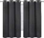 Blackout Curtains 42 x 63 inch/Dark Grey Curtains Set of 2 Panels/Thermal - Image 2
