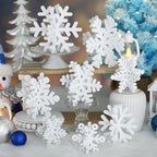 Wenqik 16 Pcs Wooden Snowflake 3D Centerpieces,White - Image 2