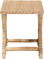 Baxton Studio Farica Modern Bohemian Natural Rattan and Mahogany Accent Bench - Image 5