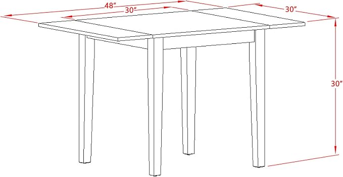 East West Furniture NDNO5-LWH-W 5 Piece Dinette Set - Image 8