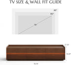 POVISON Fully-Assembled Mid Century Modern TV Stand, 78.74" Wood Media Console - Image 3